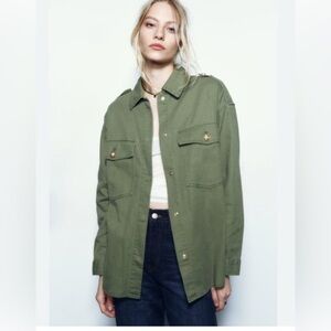 Zara Women's Olive Utility Jacket Size L
